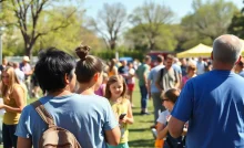 Families and friends enjoying community events in Aiken, SC.