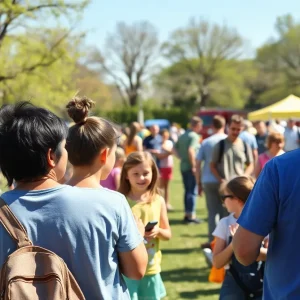 Families and friends enjoying community events in Aiken, SC.