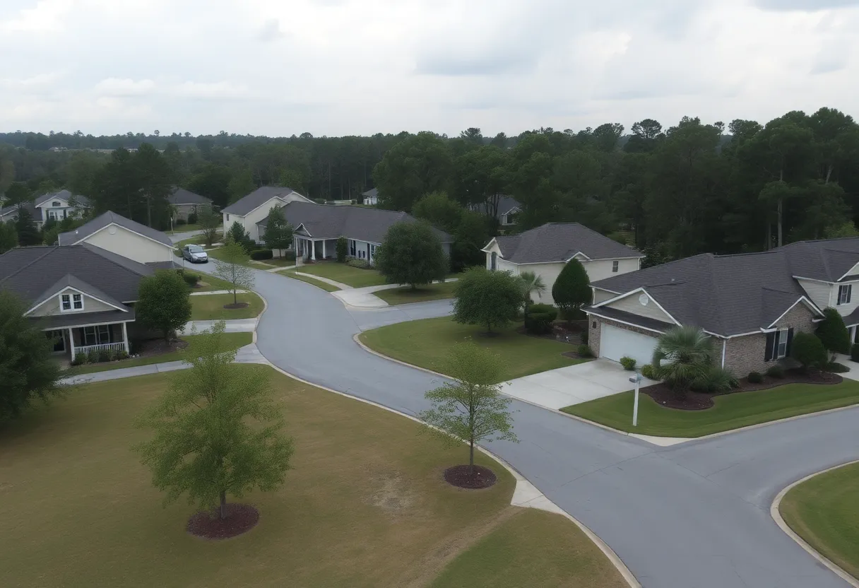 Residential area in Aiken County, SC