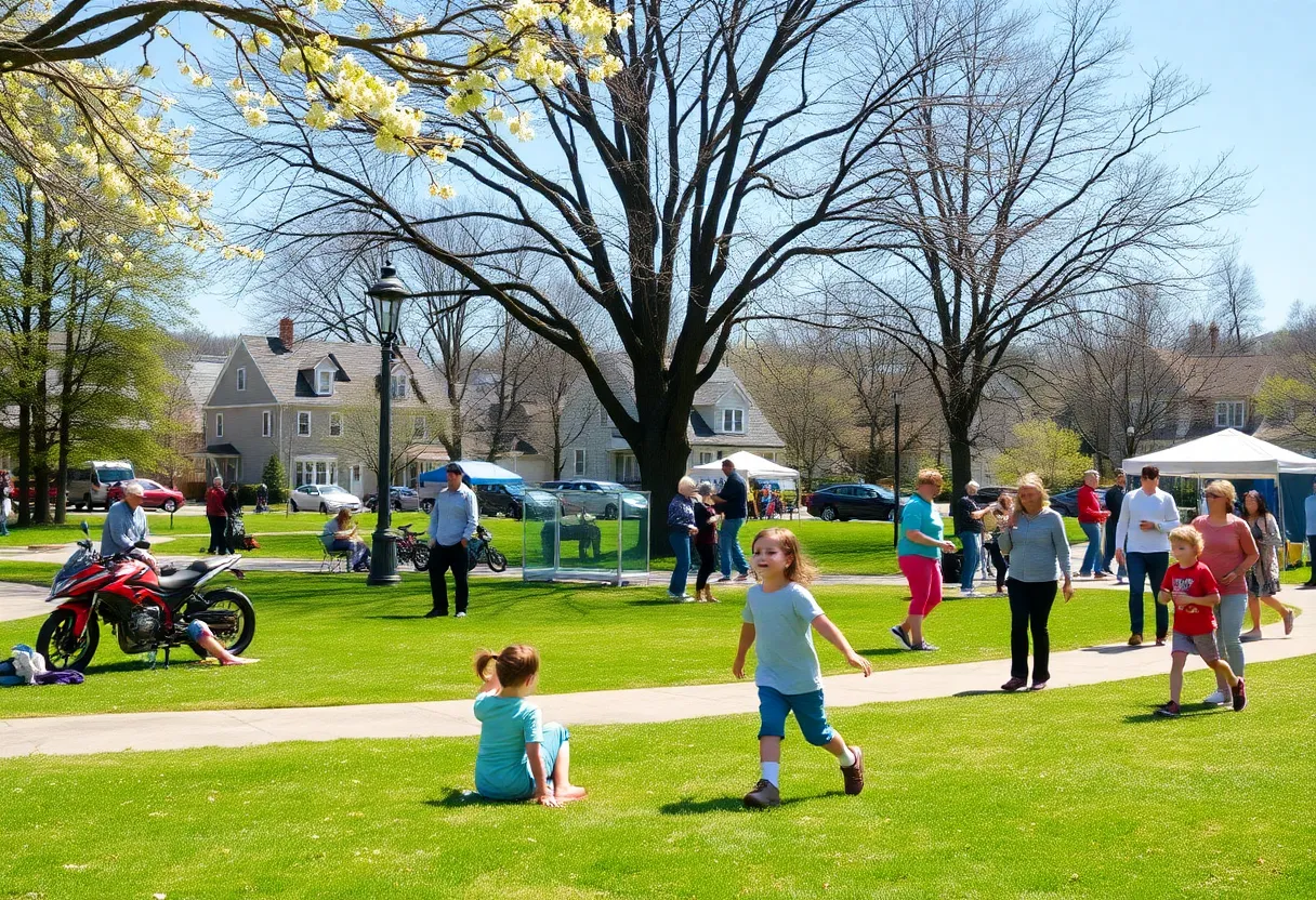 Families enjoying a sunny day in Aiken County park during spring events