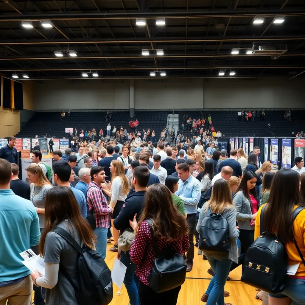 Students engaging with employers at Aiken High School's Hire Summit