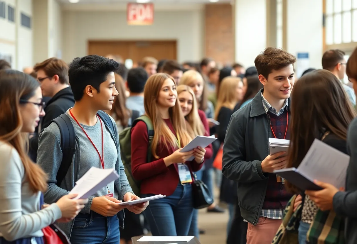 Students mingling with employers at Aiken High School's Hire Summit