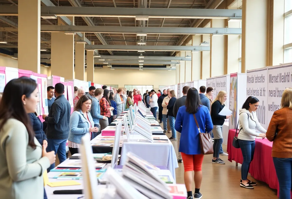 Community members engaged in activities at the Augusta Mental Health Fair