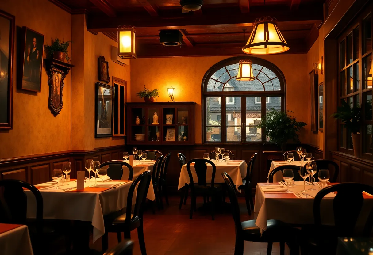 Interior of Bistro 55 showcasing cozy dining area