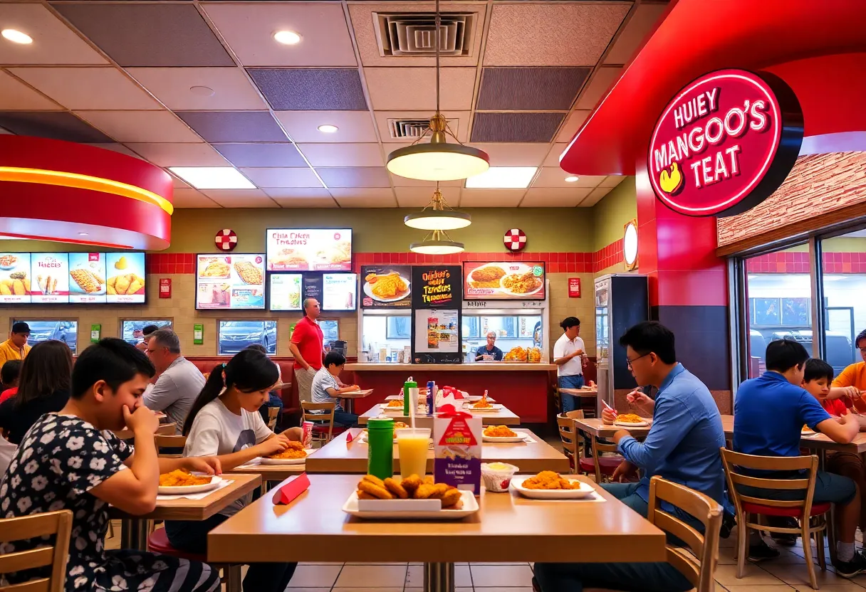 Interior of Huey Magoo's restaurant in Aiken with diners enjoying meals.