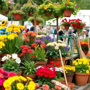 Colorful garden display at the Sacred Heart Garden Festival