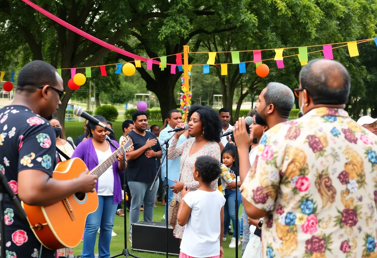 Community members celebrating at Shoutfest Aiken with live gospel music