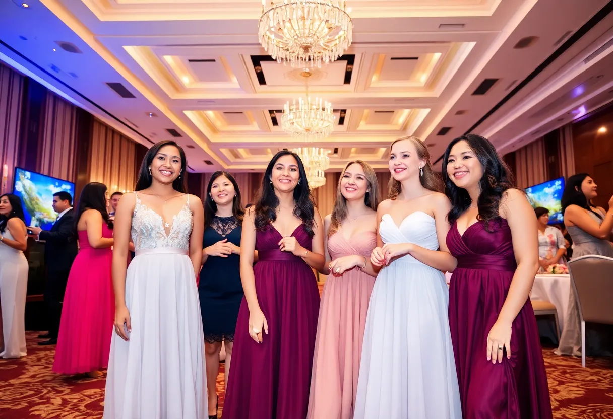 Debutantes at the Aiken County Cotillion event celebrating their achievements.