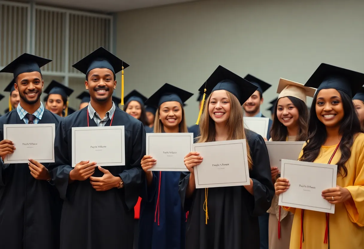 Graduates from the Aiken County Detention Center celebrating their GED achievement