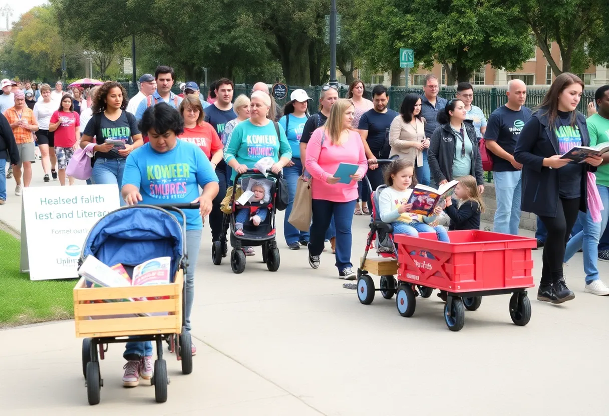 Families participating in the Roll & Read event in Aiken County