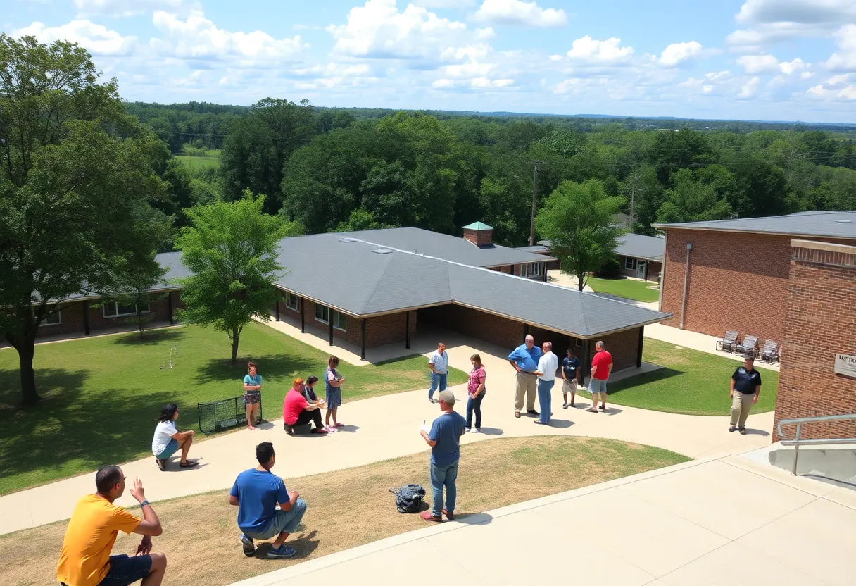 Scene from Aiken County school depicting students and teachers.
