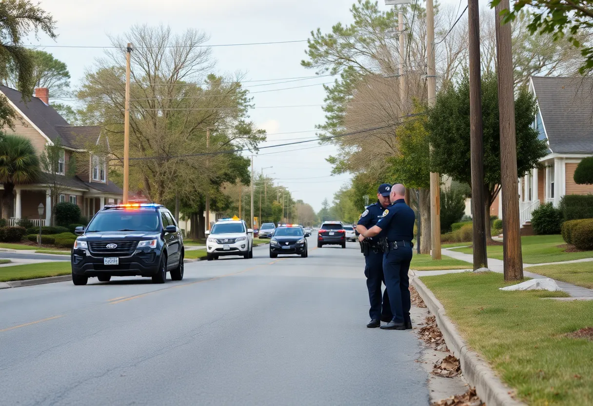 Police activity at the scene of a shooting in Aiken County