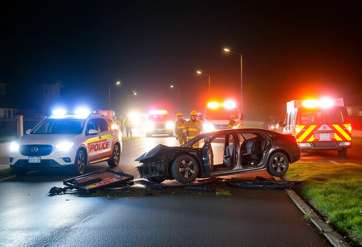 Emergency responders at a tragic accident scene in Aiken County.