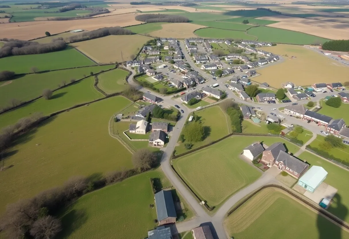 Scenic rural landscape in Aiken with equestrian facilities