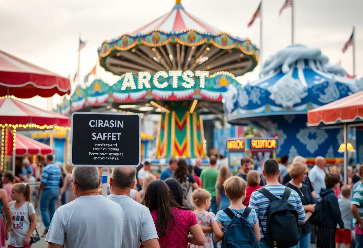 Arctic Blast ride at Aiken Fest with families enjoying the fair