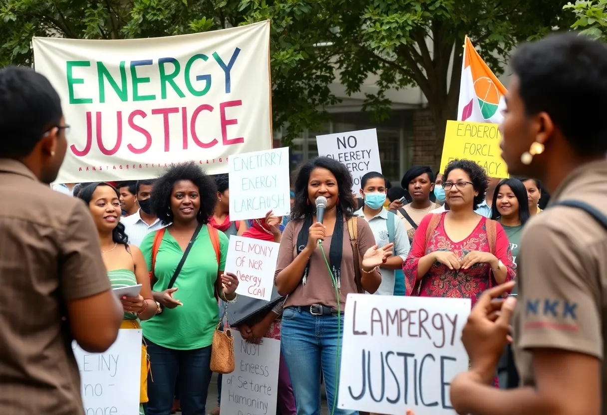 Community rally promoting energy justice in Augusta, Georgia