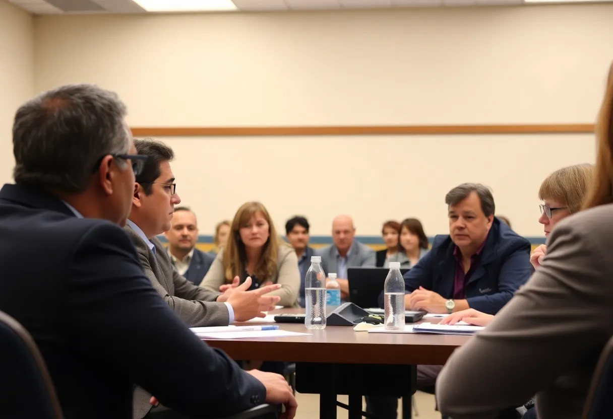 Concerned parents and teachers at a school board meeting addressing safety issues in Aiken schools.