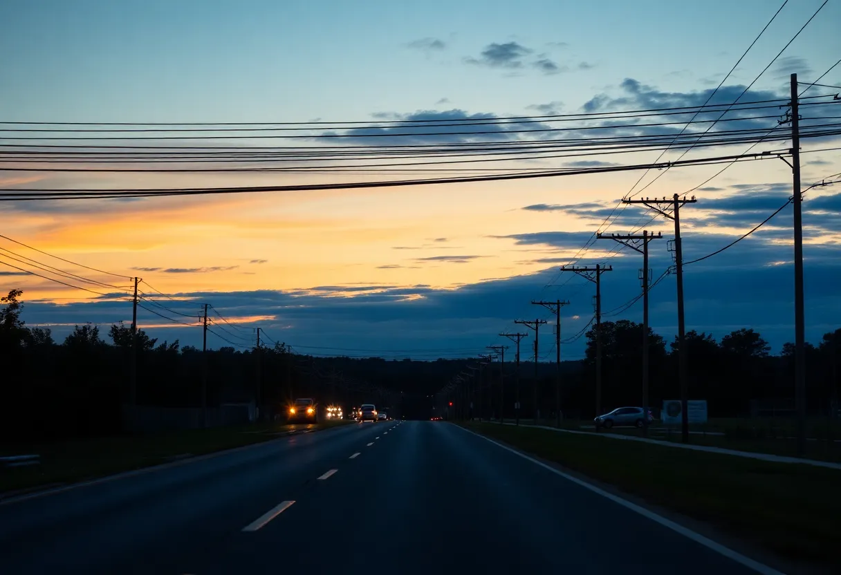 Low-hanging power lines along Edgefield Road in North Augusta