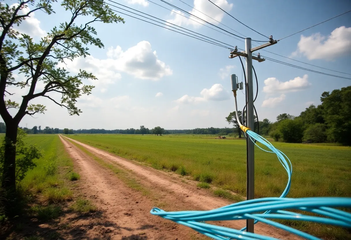 Fiber-optic cable installation in Aiken County