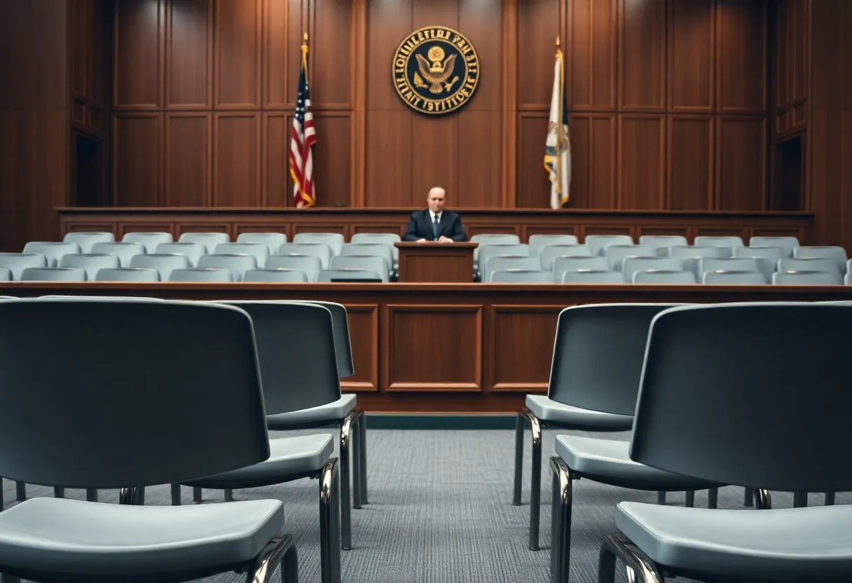 Courtroom symbolizing justice in police custody cases.