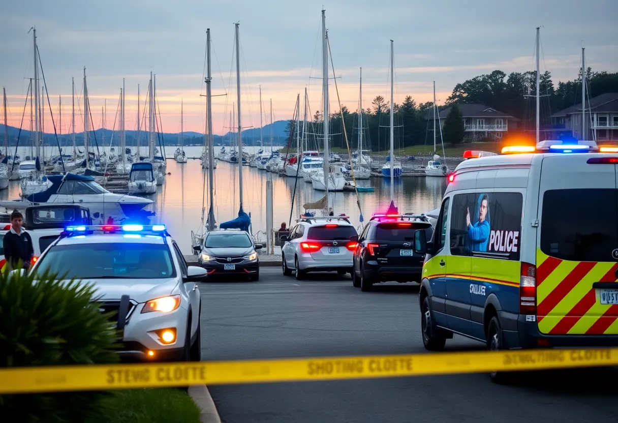 Emergency response at Little River Marina after shooting incident