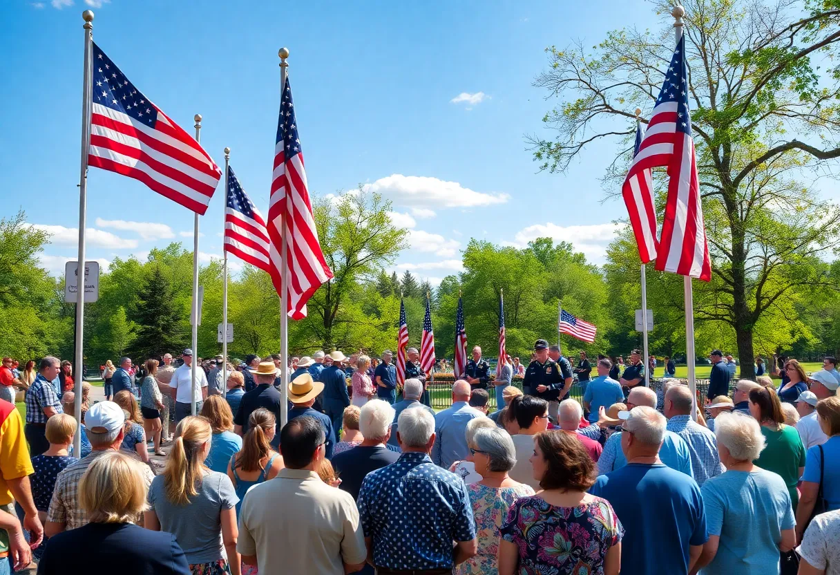 Community members gathered at a Memorial Day ceremony in Aiken County