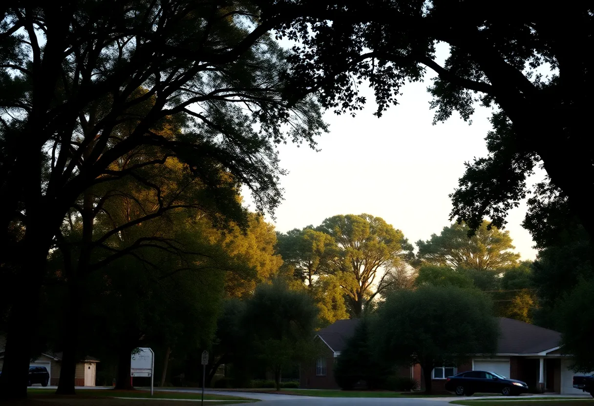 A quiet neighborhood scene in Aiken County, SC.