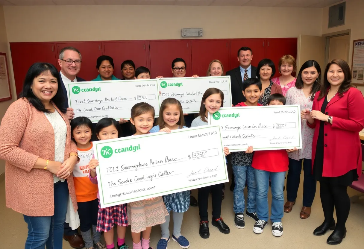 SRP Federal Credit Union donation check presentation to Aiken County Public Schools