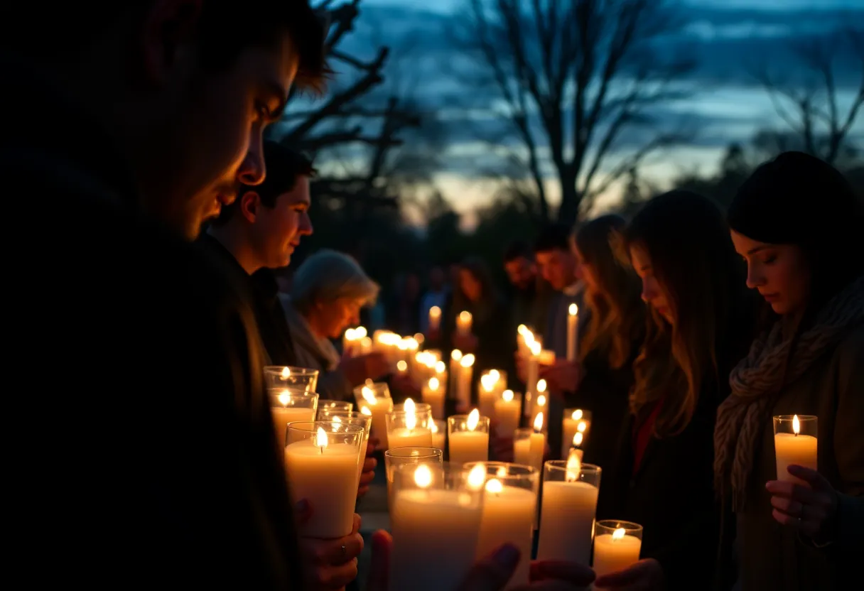 Community vigil honoring the memory of Wadee Alfayoumi, symbolizing unity against hate.