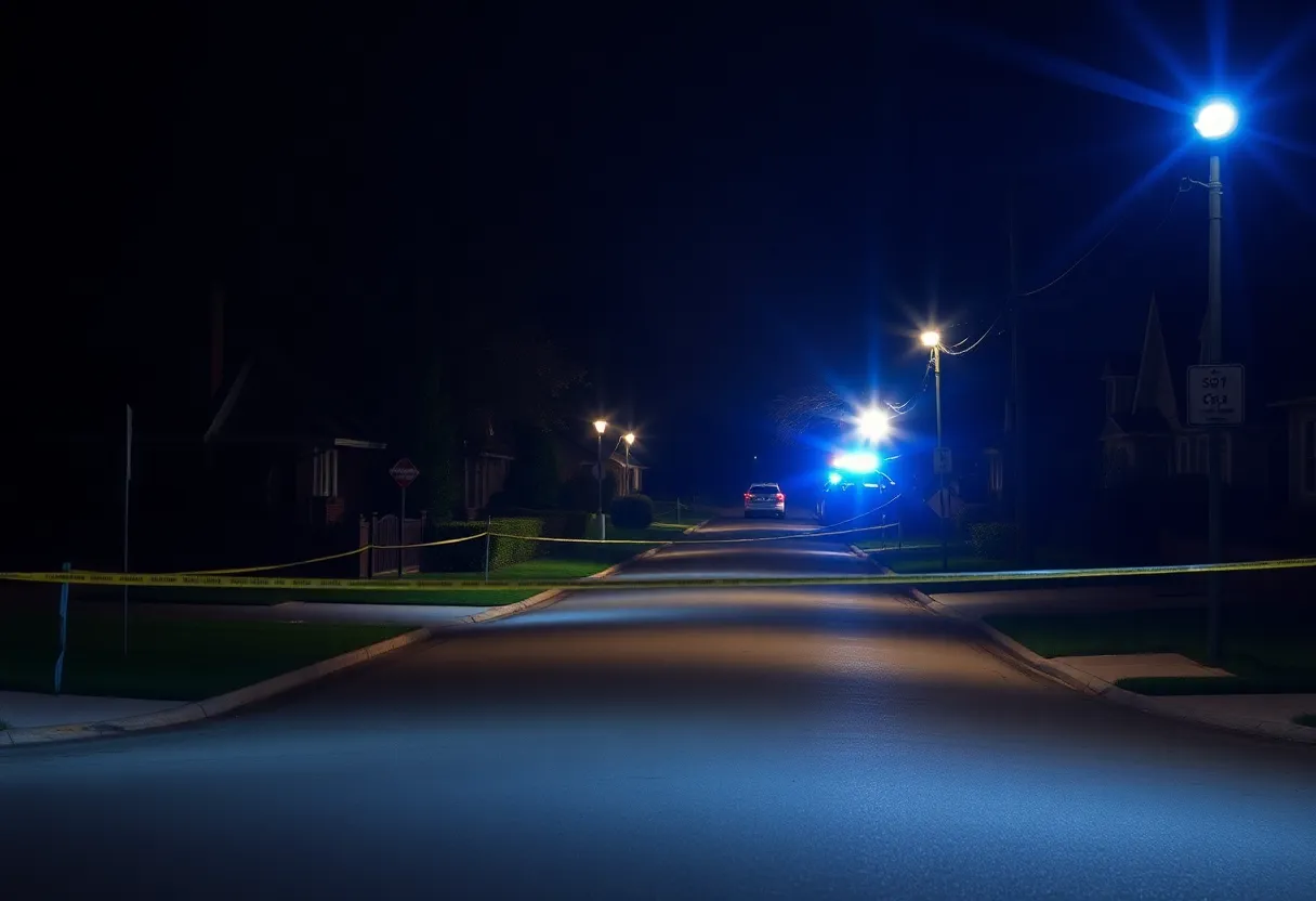 Police investigation scene in Warrenville, South Carolina