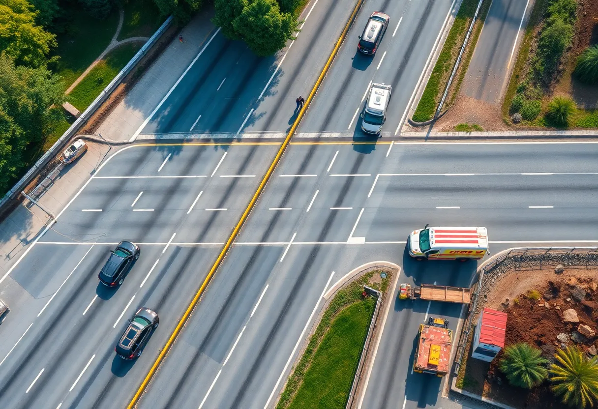 Interstate 20 in Aiken County showing reconstruction after an accident