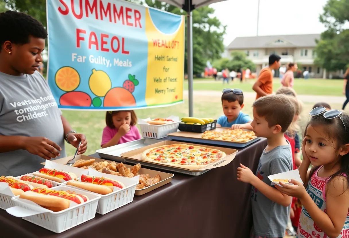 Children enjoying summer meals at the Aiken County Summer Break Cafe