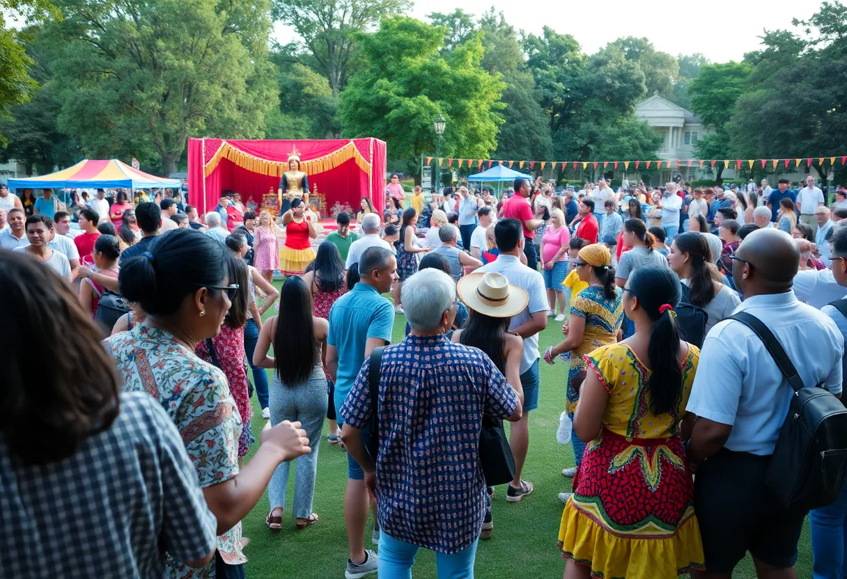 Families celebrating Juneteenth in Aiken, SC with music and cultural activities.