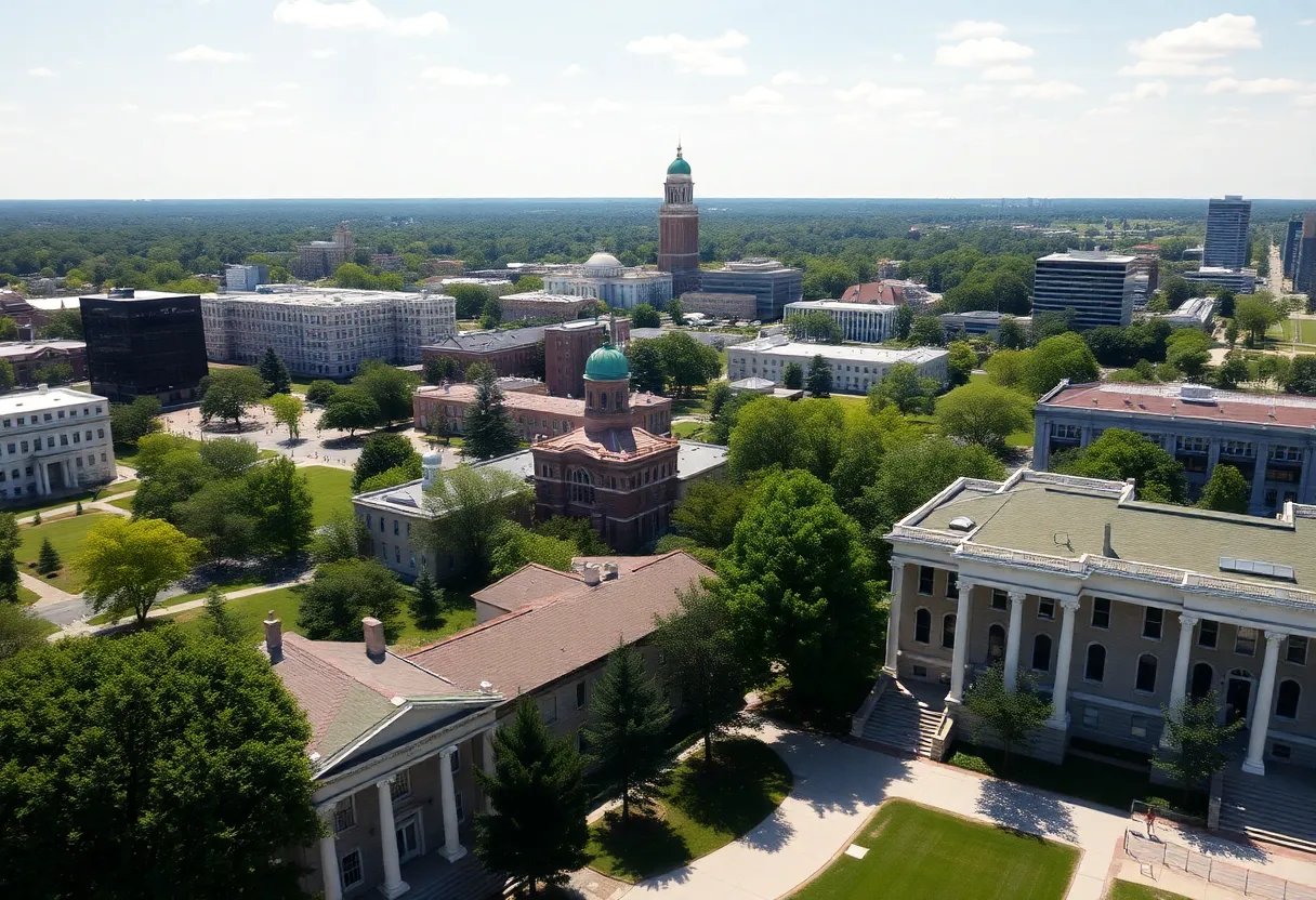 Scenic view of Columbia, SC with historic architecture and parks