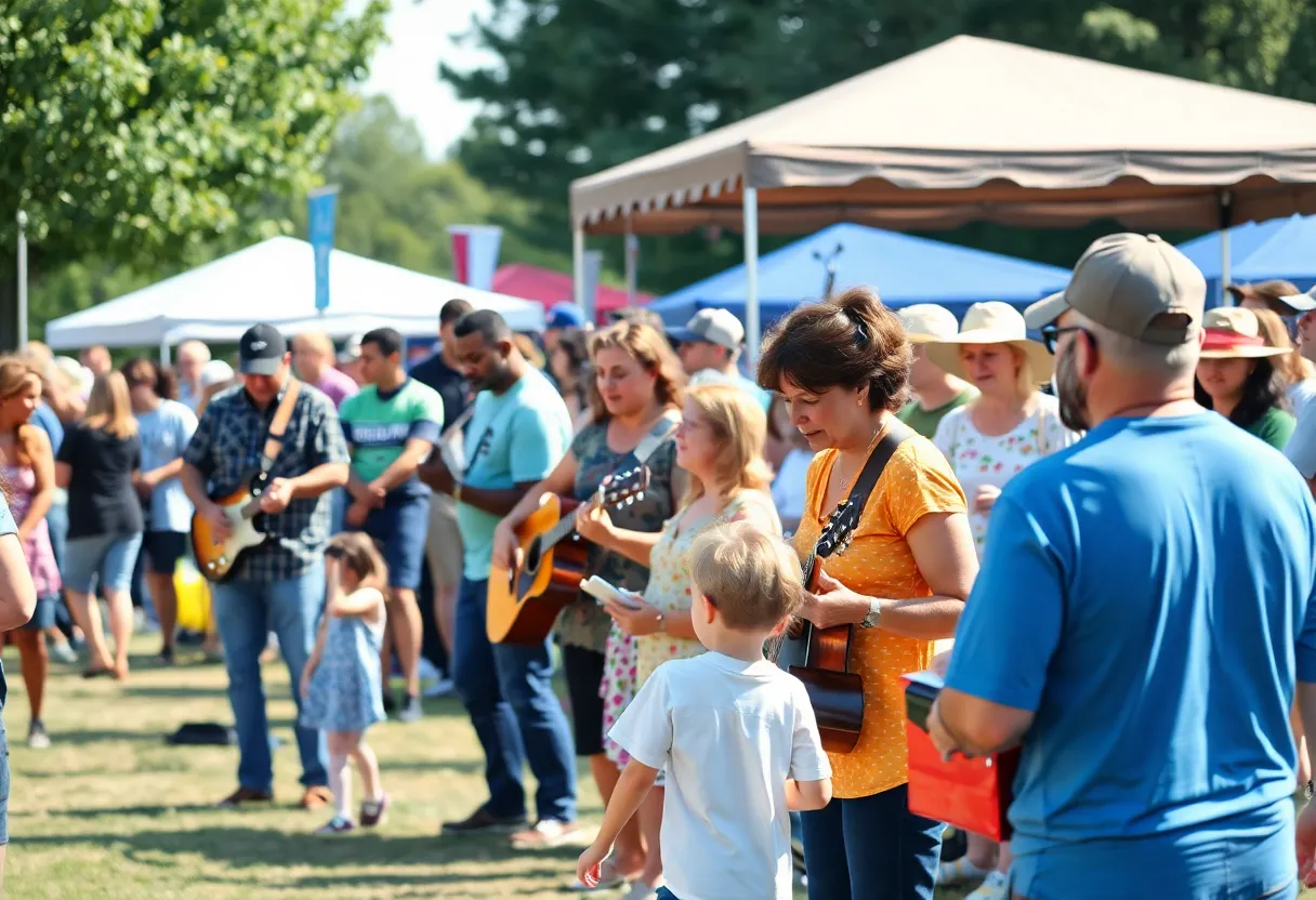 Families and individuals enjoying community events in Aiken