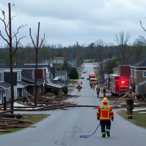 Damage caused by EF1 tornado in Langley, South Carolina