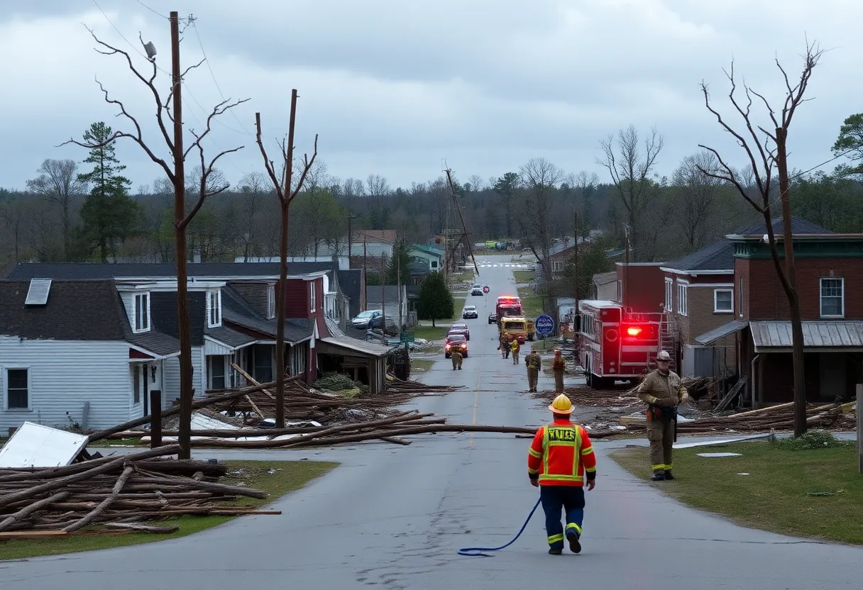 Damage caused by EF1 tornado in Langley, South Carolina