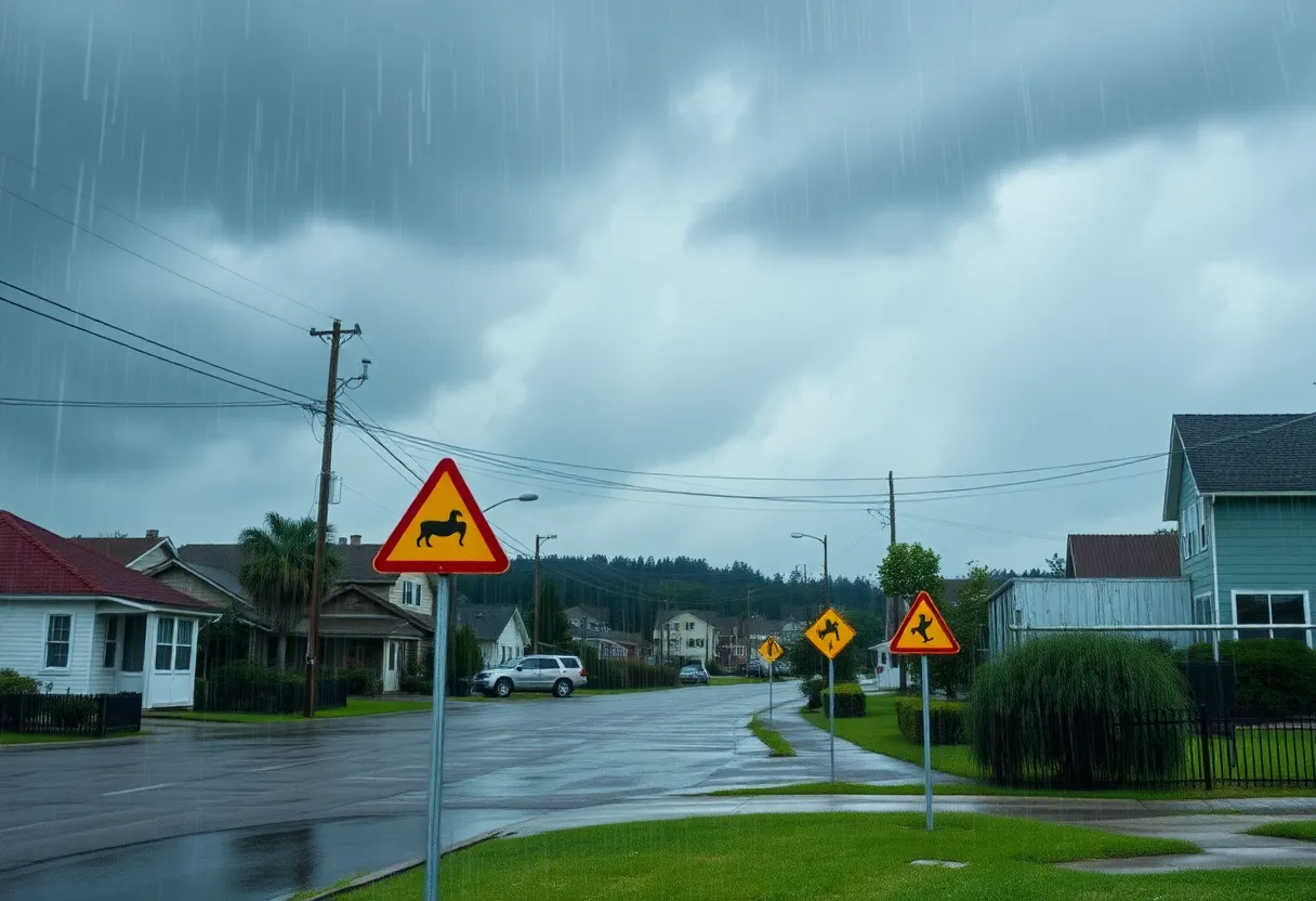 Flooded streets in Waynesboro due to heavy rain
