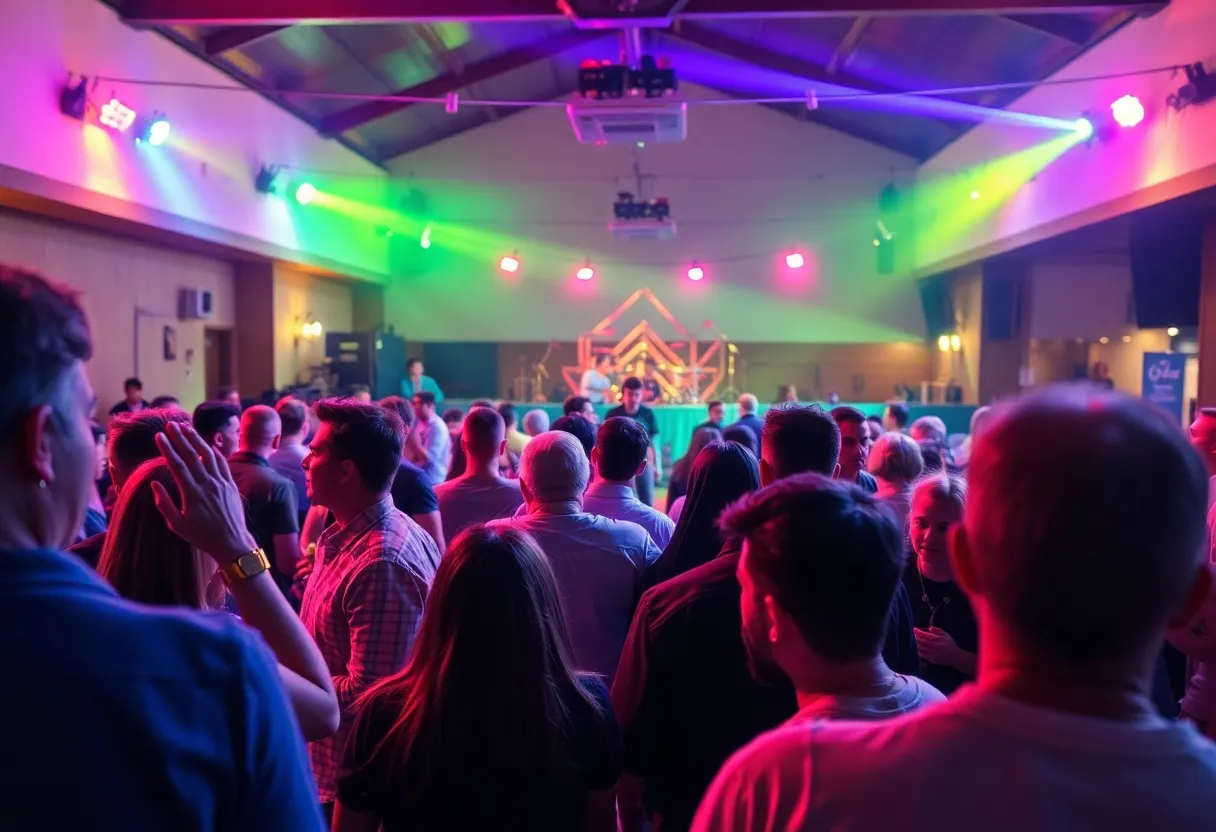 Community members enjoying the Hopelands Concert Series indoors in Aiken