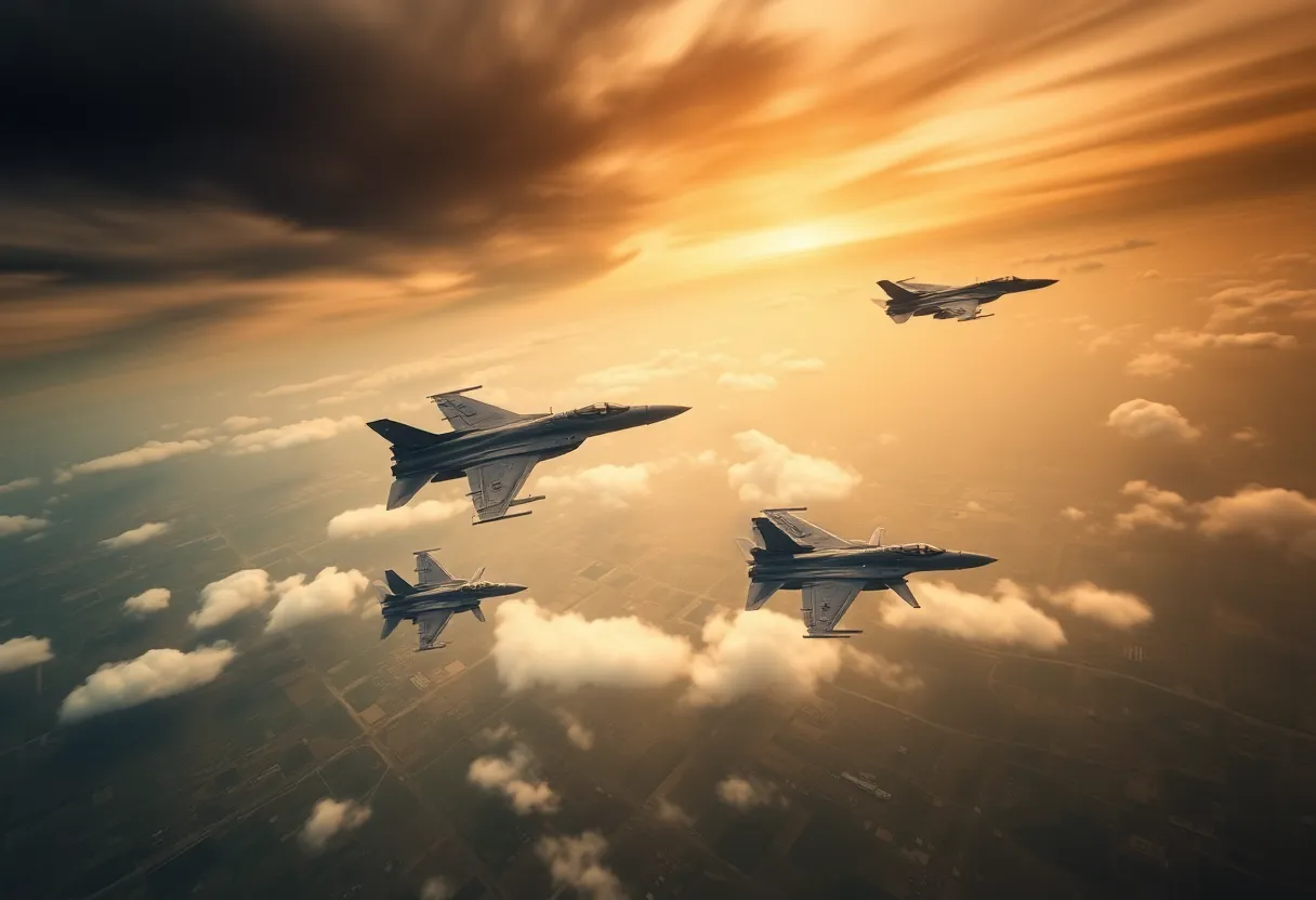 Military jets in action during Israeli airstrikes on Iran
