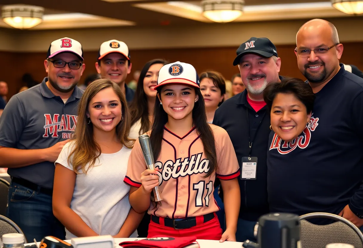 Kiera Nickles celebrates her commitment to USC Aiken with friends and family.
