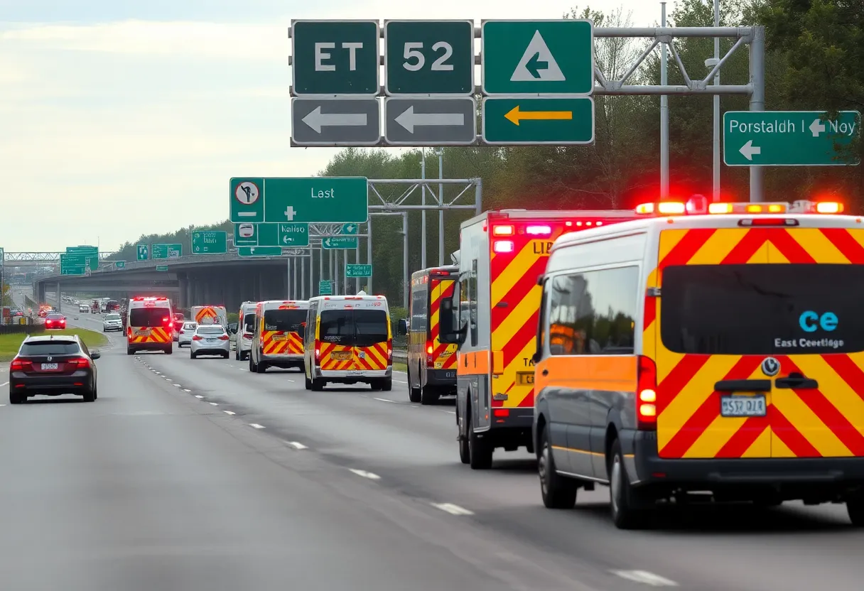 Traffic incident involving an overturned truck in North Augusta