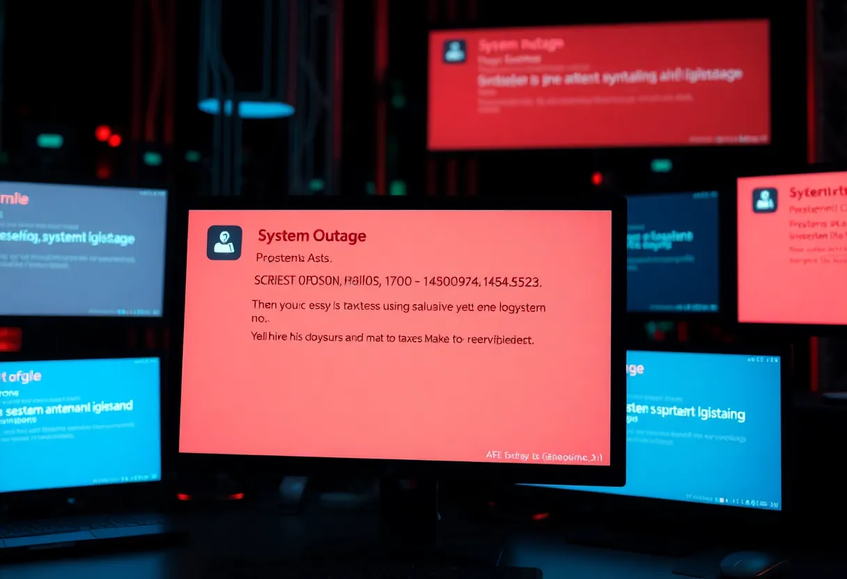 Illustration representing a technology service outage