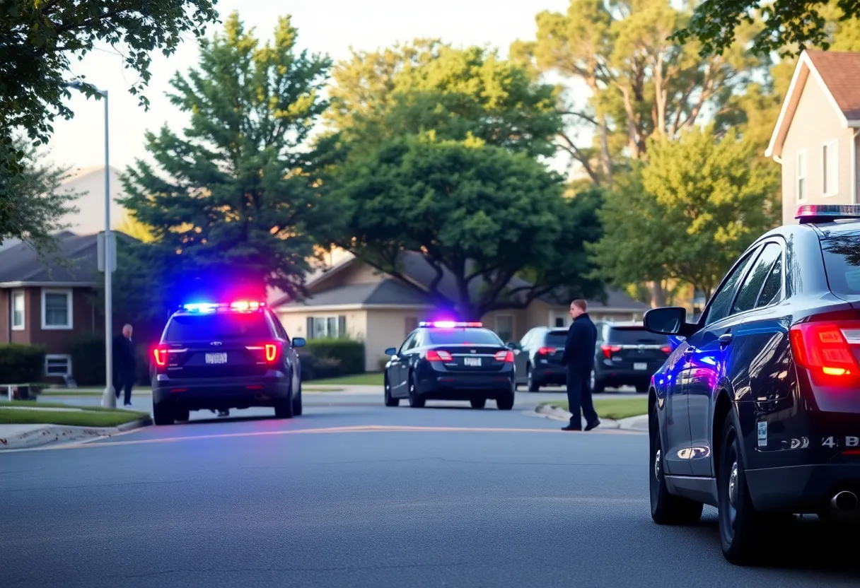 Police presence in a suburban neighborhood