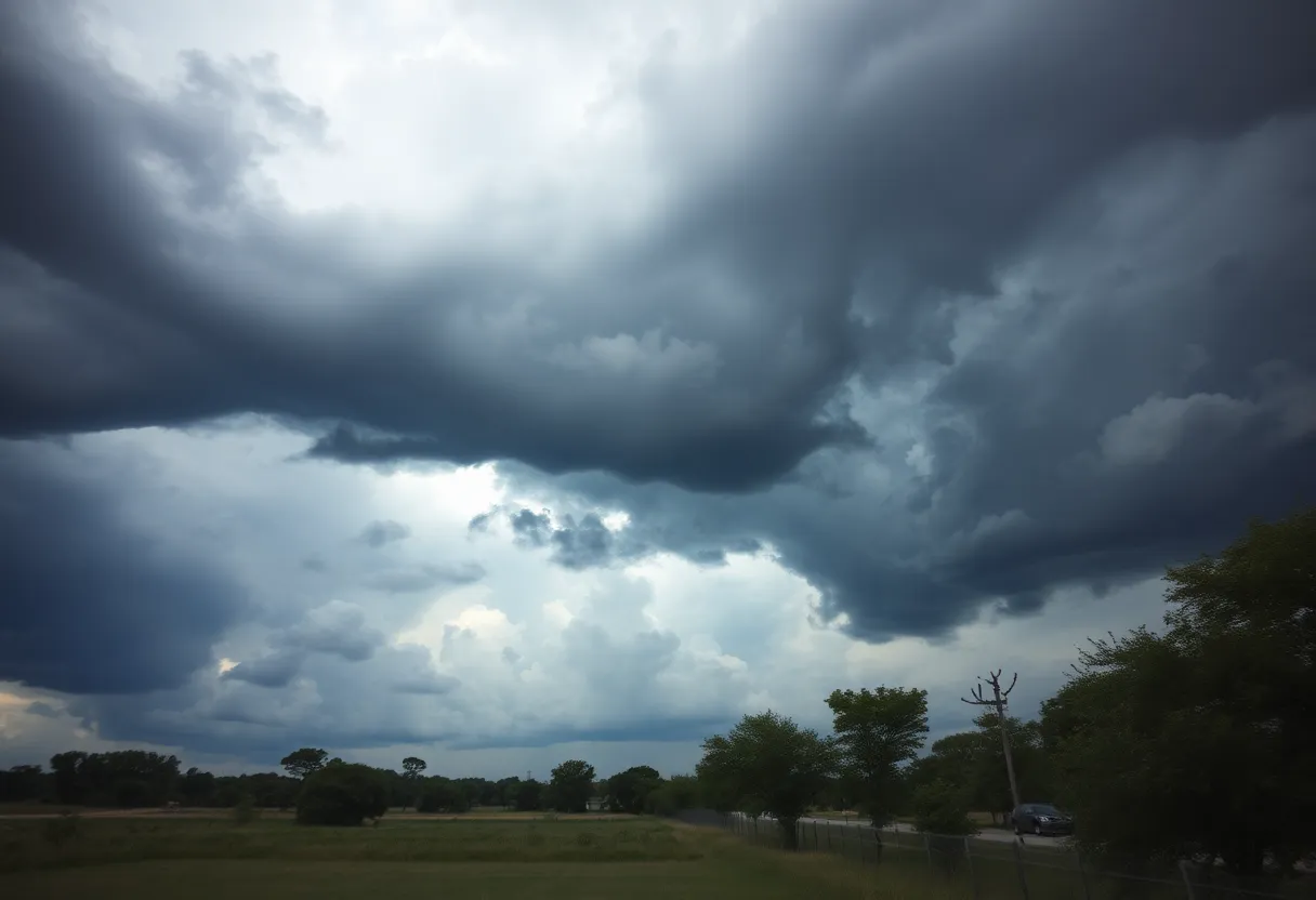 Dramatic clouds over Texas during severe weather