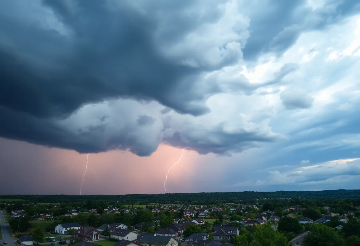 Dramatic thunderstorm clouds above Aiken County, SC