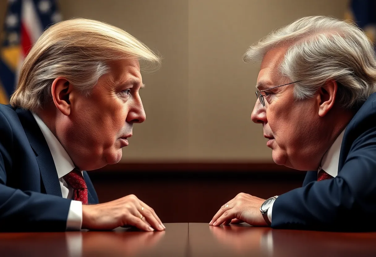 A symbolic image representing the rift between two influential political figures.