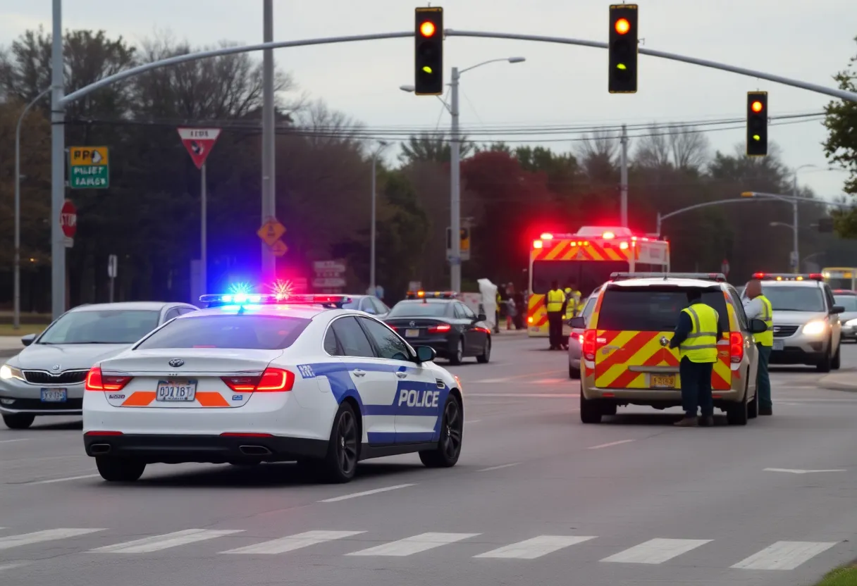 Scene of a fatal accident on Rudy Mason Parkway