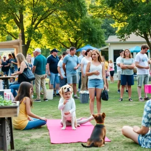 Community events in Augusta, including a farmer's market and outdoor yoga.