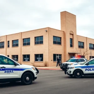 Police vehicles at the scene of the Greenville County SWAT training incident